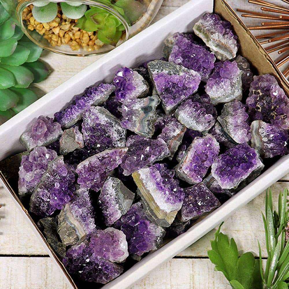 Natures Artifacts Inc - Wholesale Spiritual Stone/Crystal - Amethyst Mini Clusters Flat (Grade A)5