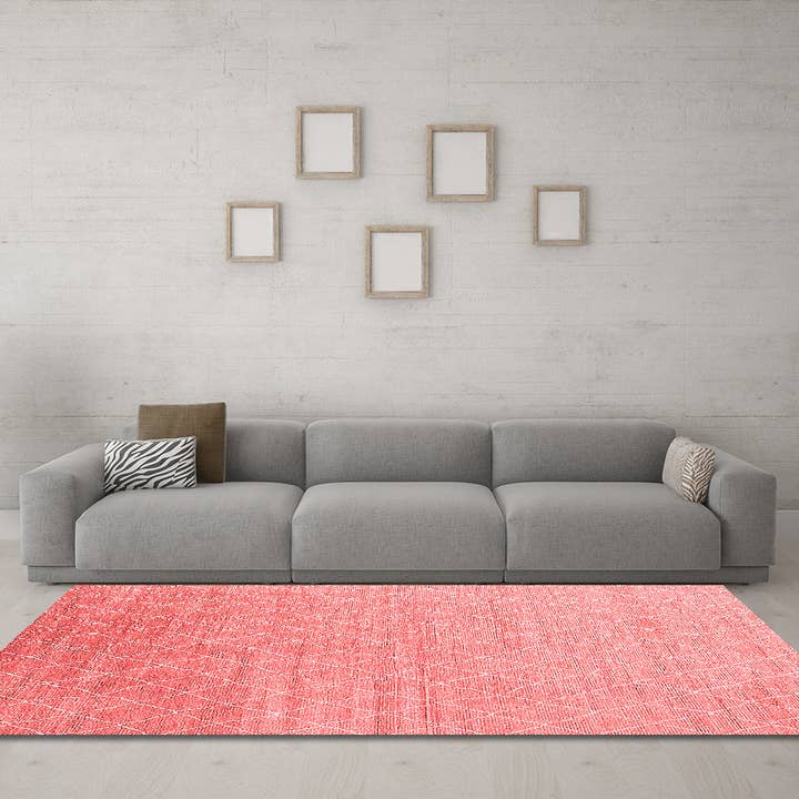 Machine Washable Solid Red Modern Area Rugs for wholesale by Ahgly