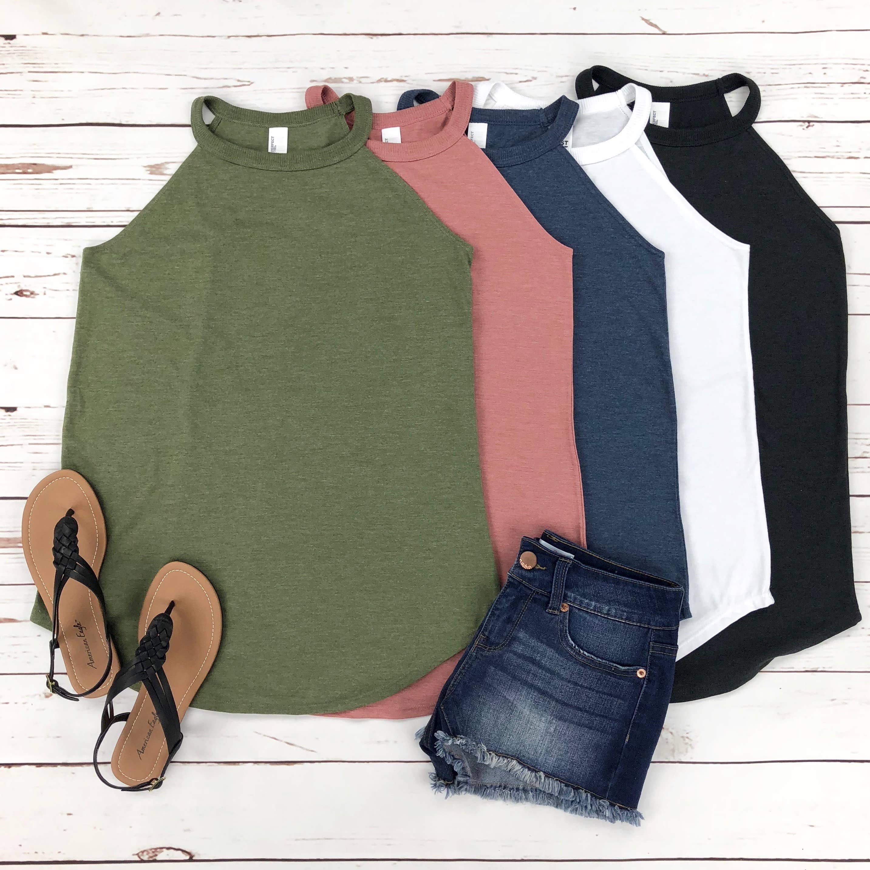 Trendznmore - Modern Graphic Apparel - Wholesale Tank Top - Women's - Solid Women's Perfect Tri Rocker Tanks10