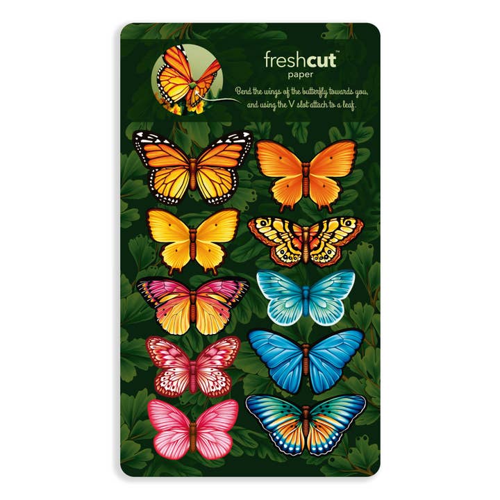 FreshCut Paper LLC - Wholesale Everyday Greeting Card - Butterflies & Buttercups (8 Pop-up Greeting Cards)