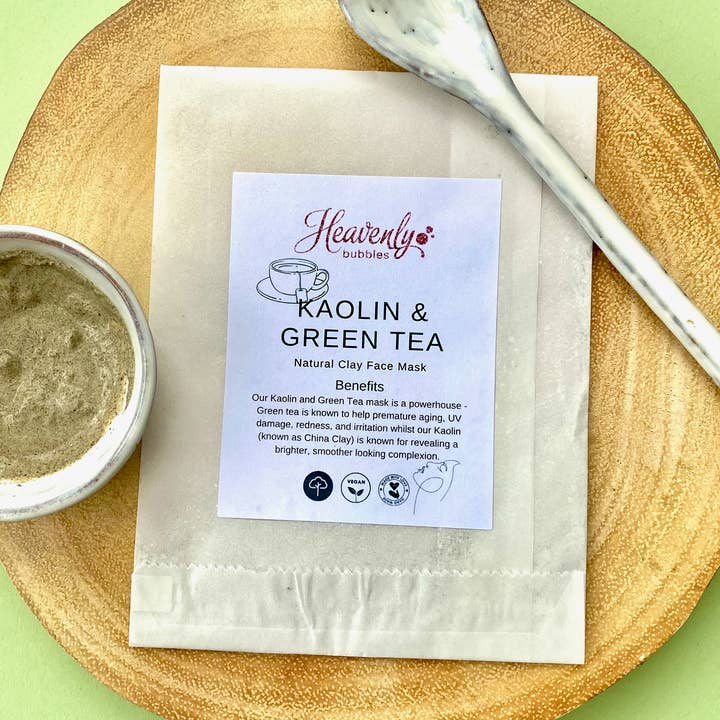 Kaolin & Green Team Face Mask Single Sachet for wholesale by Heavenly Bubbles