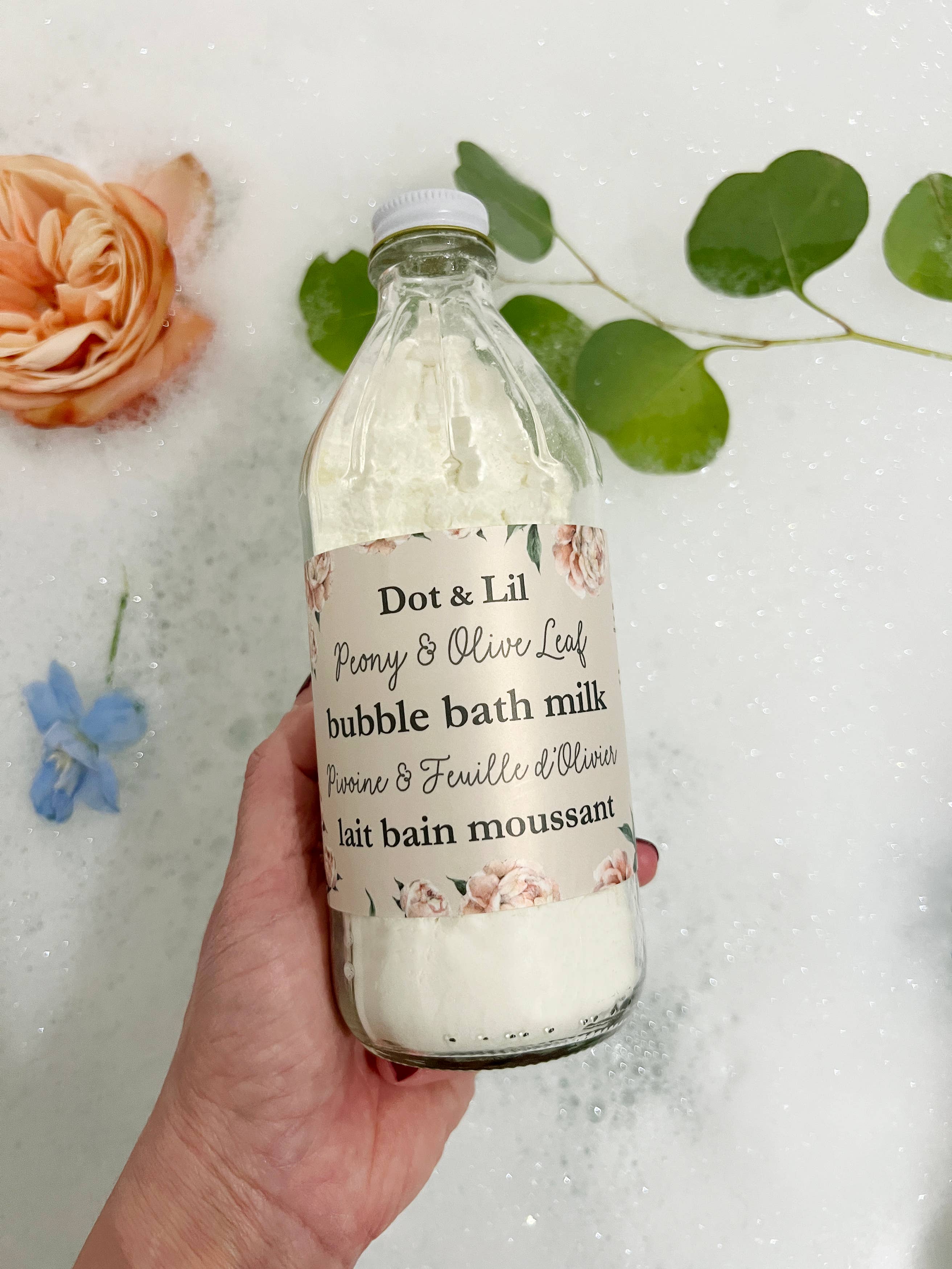 Dot & Lil - Wholesale Bubble Bath - NEW - Peony & Olive Leaf bubble bath milk5