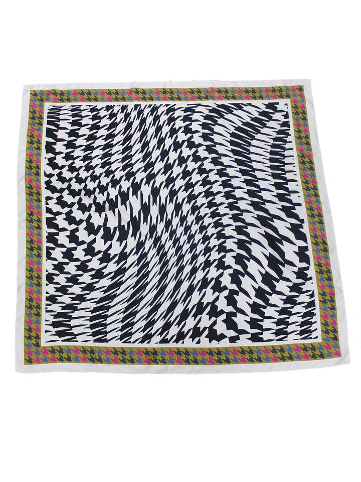 Large Silk Print Scarf Houndstooth | PRE-ORDER for wholesale by Alice Alexander