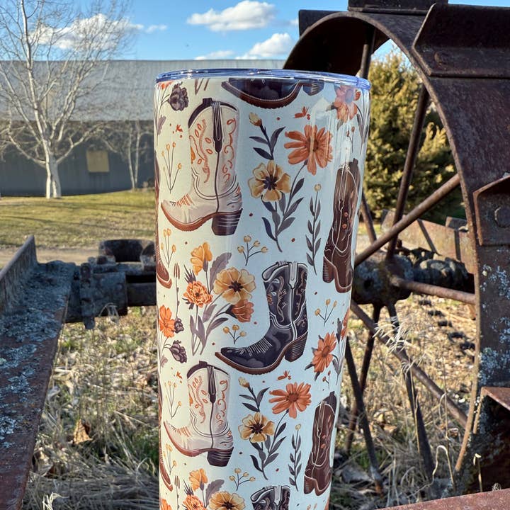 Sonnenuntergang Stampede Western-Themen-Becher 20oz - F6 für den Großhandel von Running With Coyotes