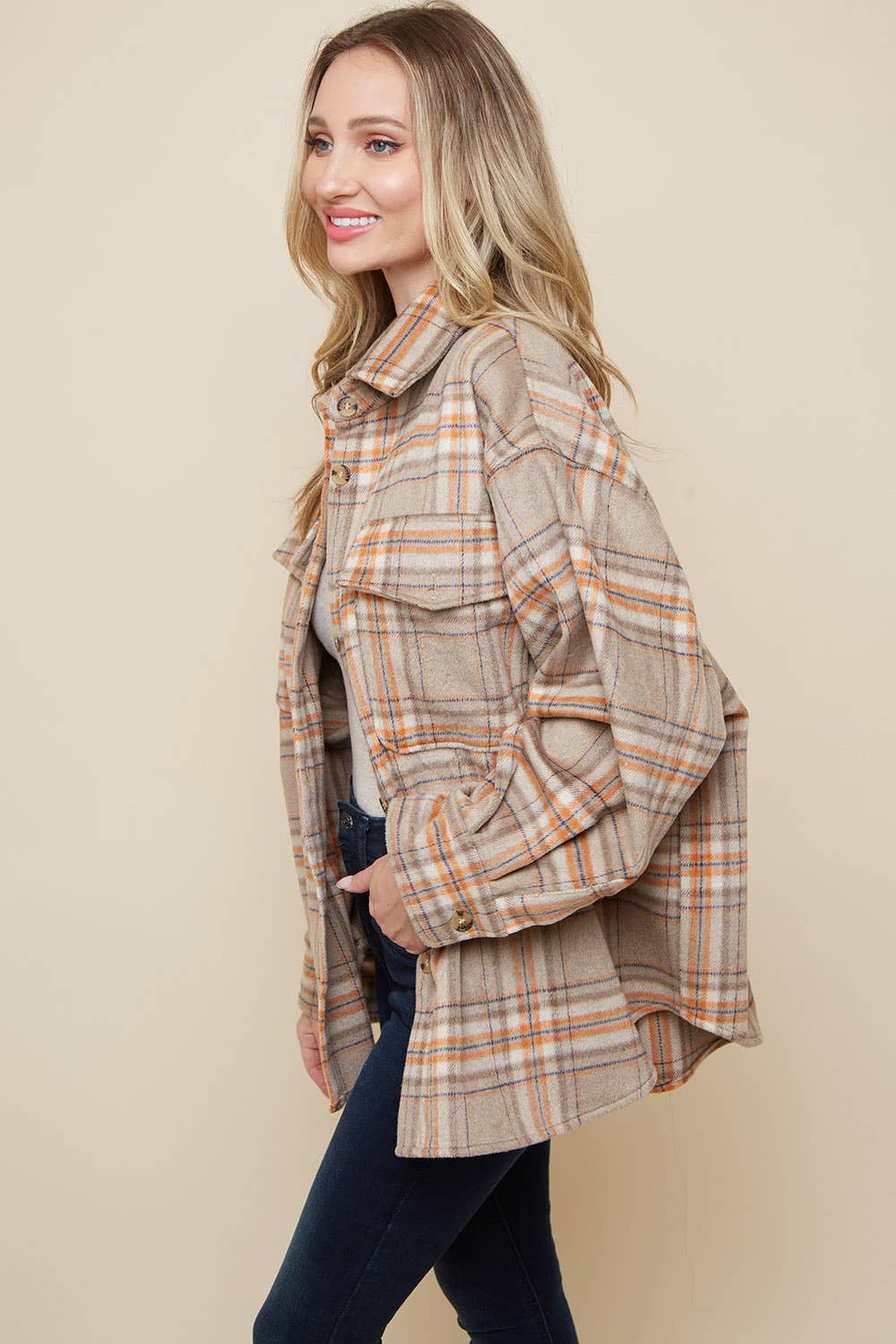 Saints & Hearts – wholesale Skjortjacka/jackett – Dam – SIJ5166D TJOCK STICKAD ÖVERDIMENSIONERAD RUTIG SCHACKET MED FICKOR3