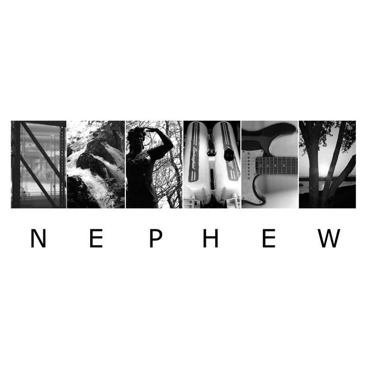 Carte de vœux NEPHEW_01 avec photographie d'alphabet pour la vente par PhotoWord Art