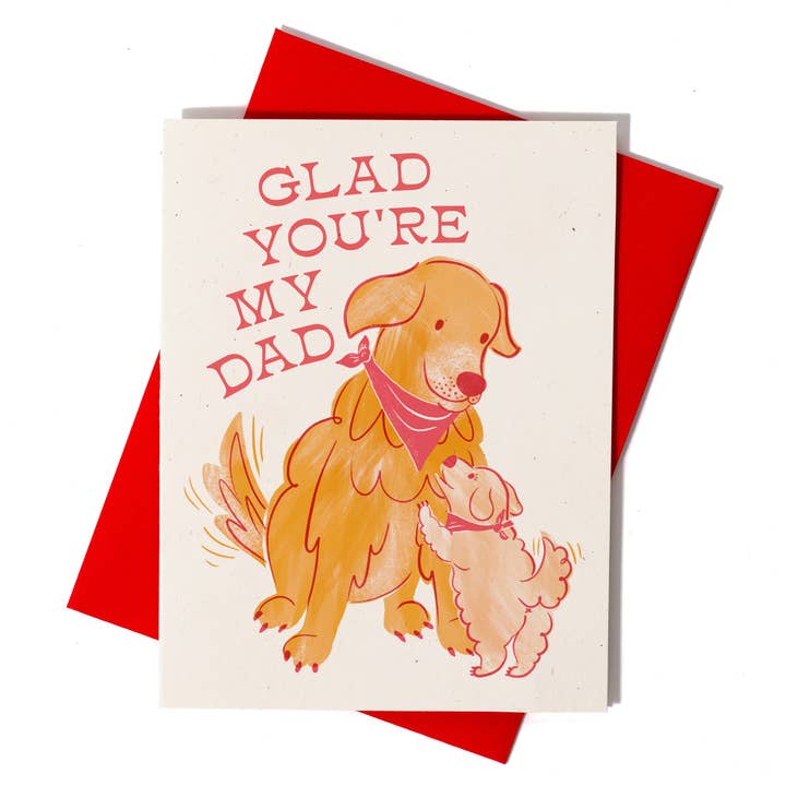 Felice che tu sia mio papà - Biglietto di auguri Risograph per la vendita all'ingrosso da parte di Bromstad Printing Co.