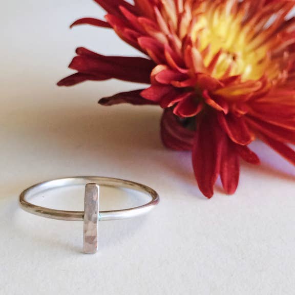 Blossom and Shine - Wholesale Band/Stacked Ring - Dainty Bar Rings | Sterling Silver or 14k Gold Filled0