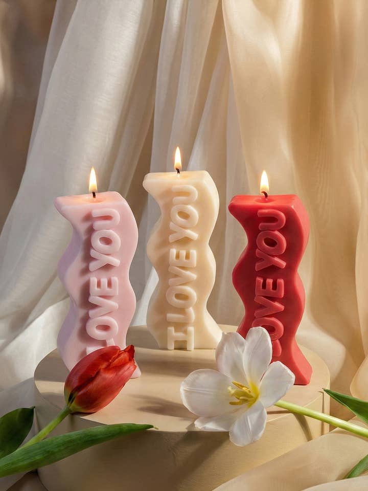 I Love You Pillar Candle for wholesale by Interlude Candles