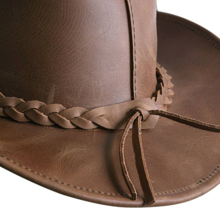 Lesa collection – wholesale Cowboy hat – Unisex – Genuine Leather Wide Brim Cowboy Aussie Style5