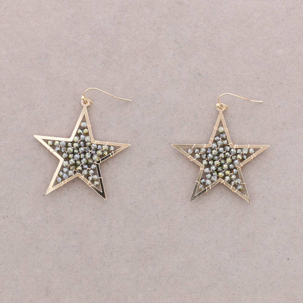 Sonata - Wholesale Snap Jewelry - Star Earrings Metal Faceted Crystals3