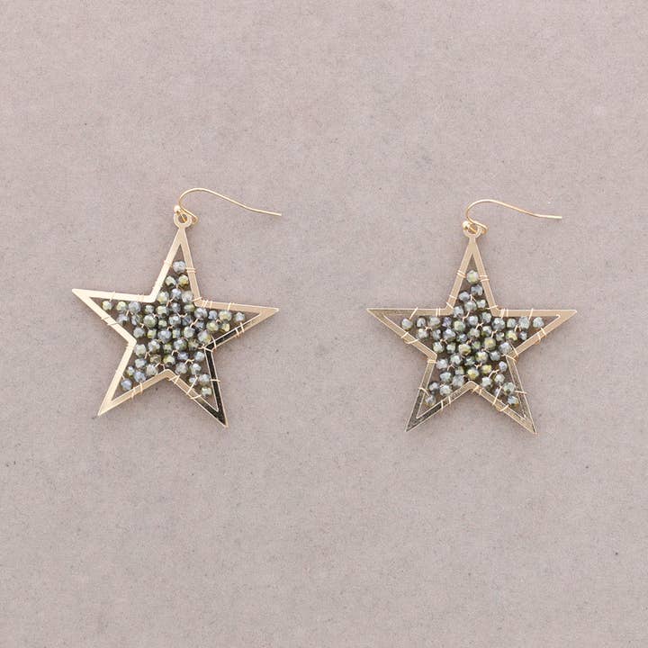 Sonata - Wholesale Snap Jewelry - Star Earrings Metal Faceted Crystals3