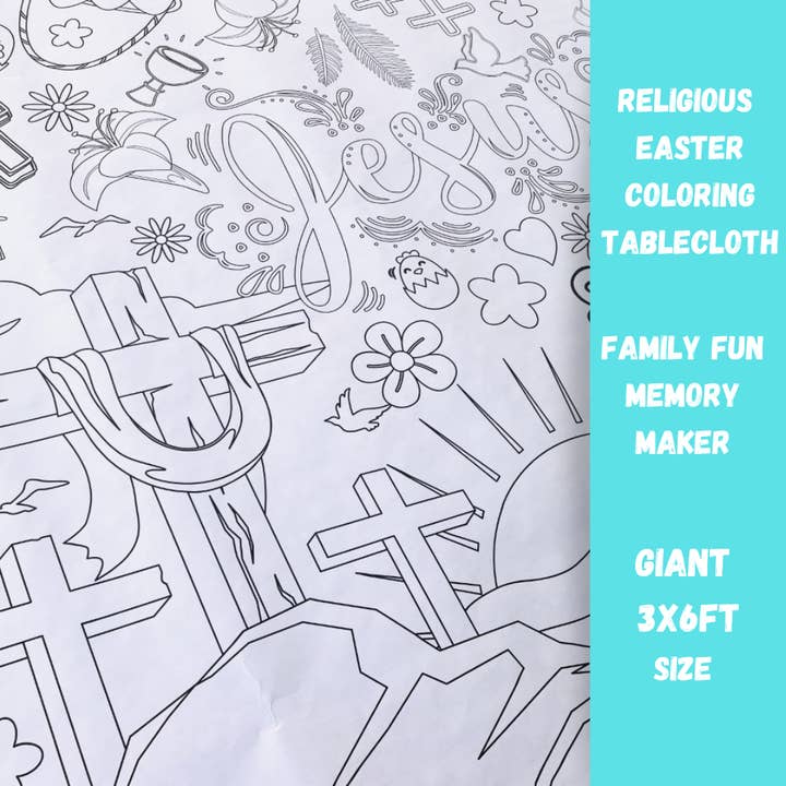 Creative Crayons Workshop - Vendita all'ingrosso Tovaglia da colorare - Bambini e neonati - Tovaglia religiosa da colorare pasquale1