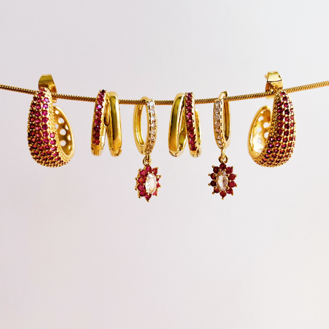 Rosies - Wholesale Hoop Earrings - Elena hoops fuchsia3