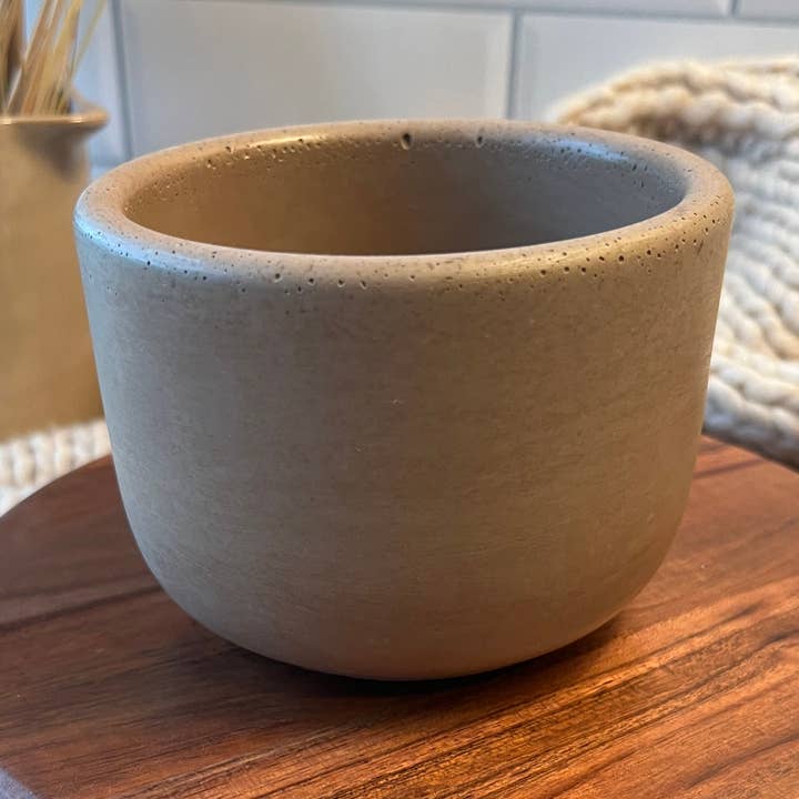 Bumblebee Candle Co. - Wholesale Candle Holder - Brown Concrete Candle Vessel - 12 oz | Modern Decor0