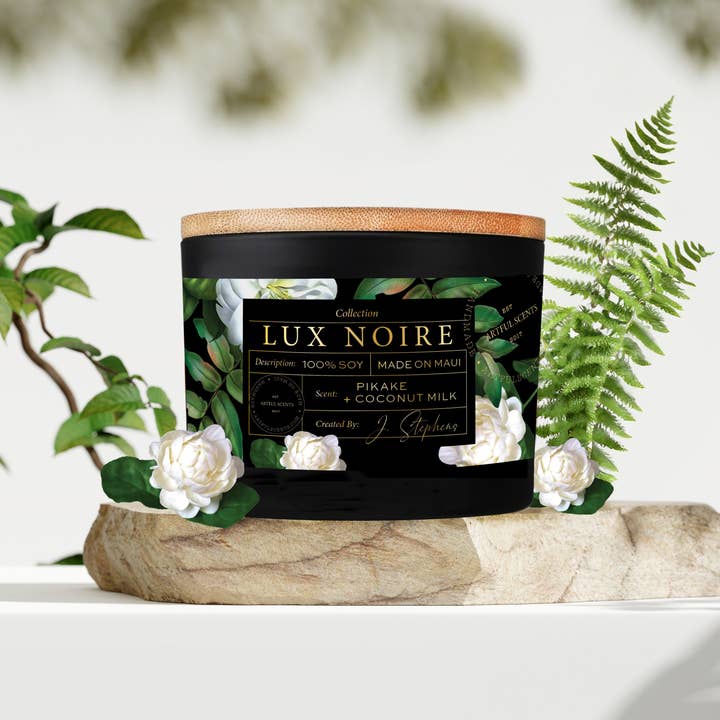 Artful Scents - Wholesale Jar/Filled Candle - Lux Noire - Pikake + Coconut Milk