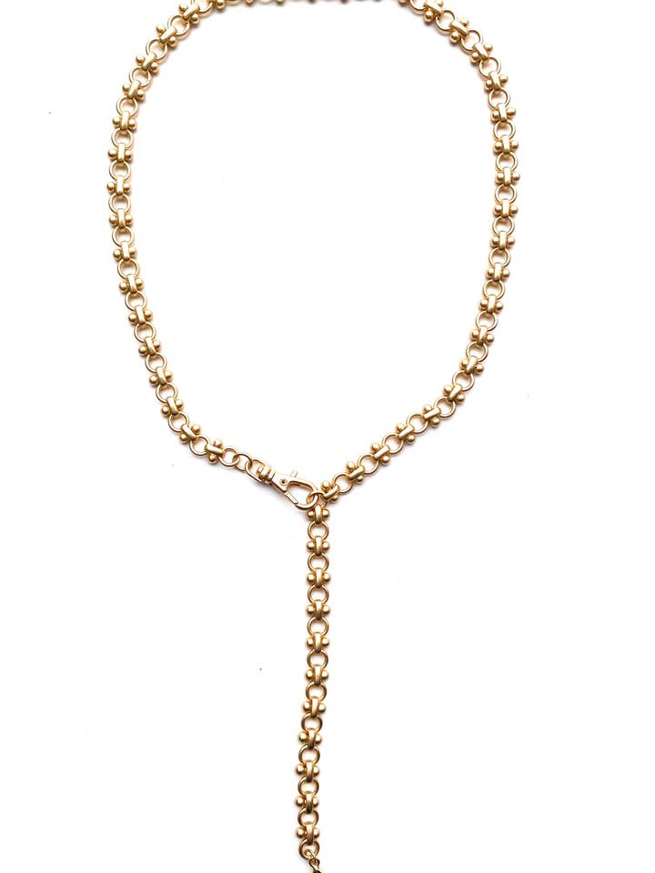 Luxe - collana con incastonata in pietra a goccia per la vendita all'ingrosso da parte di LJ Sonder