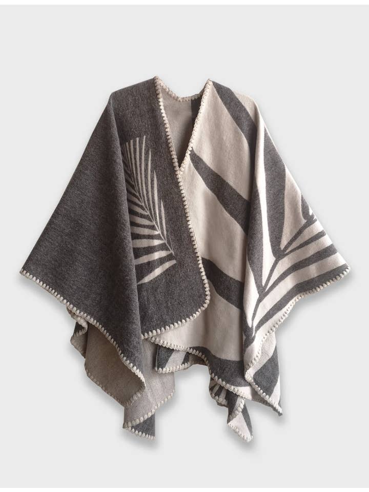 ACHACHAY - Wholesale Poncho - Women's - Palm Tree Reversible Shawl
