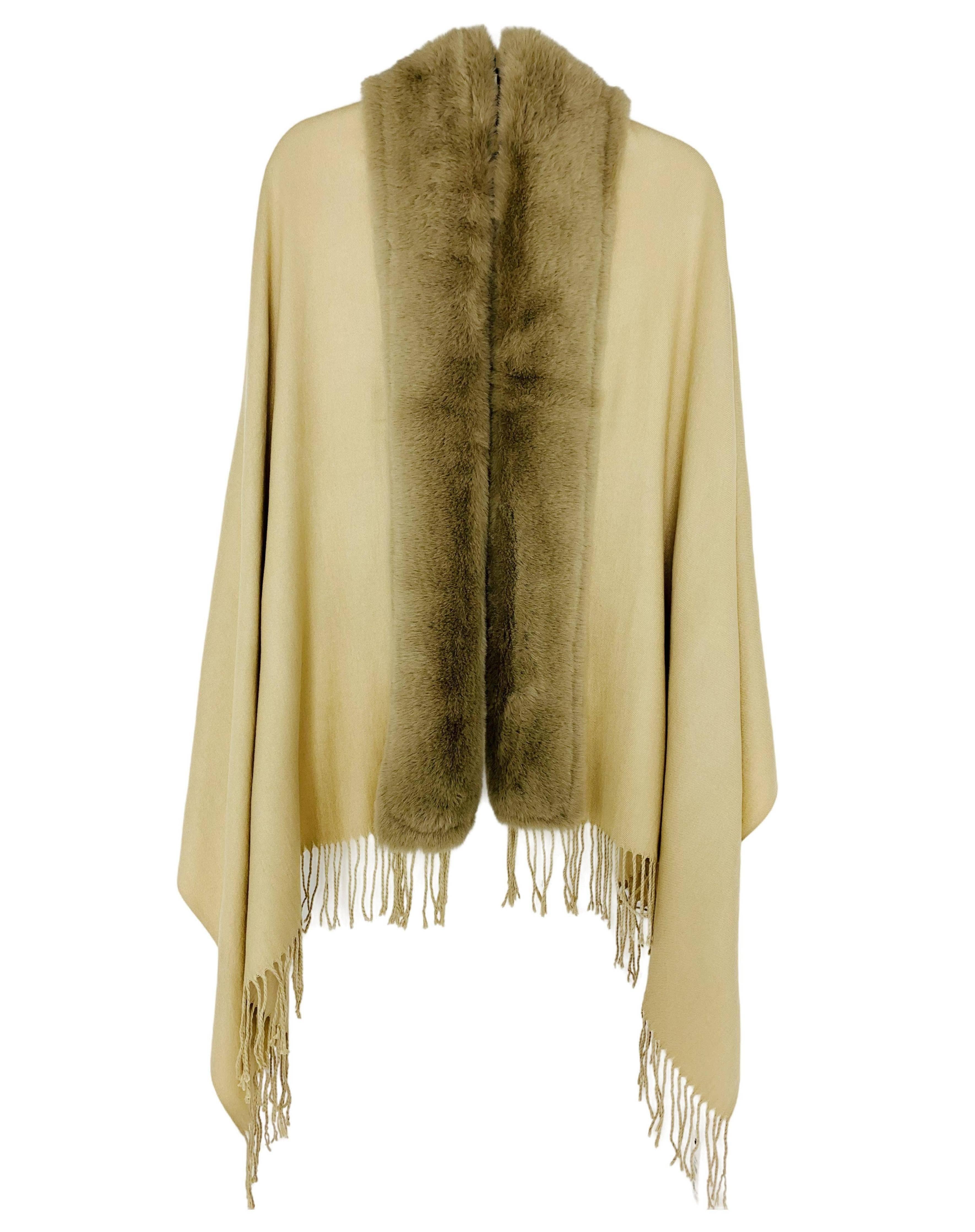 JC Sunny Fashion - Wholesale Sjaal - Dames - JC062843 16 Kleuren-Faux Fur Trim Zachter Dan Kasjmier Sjaal/Sjaal15