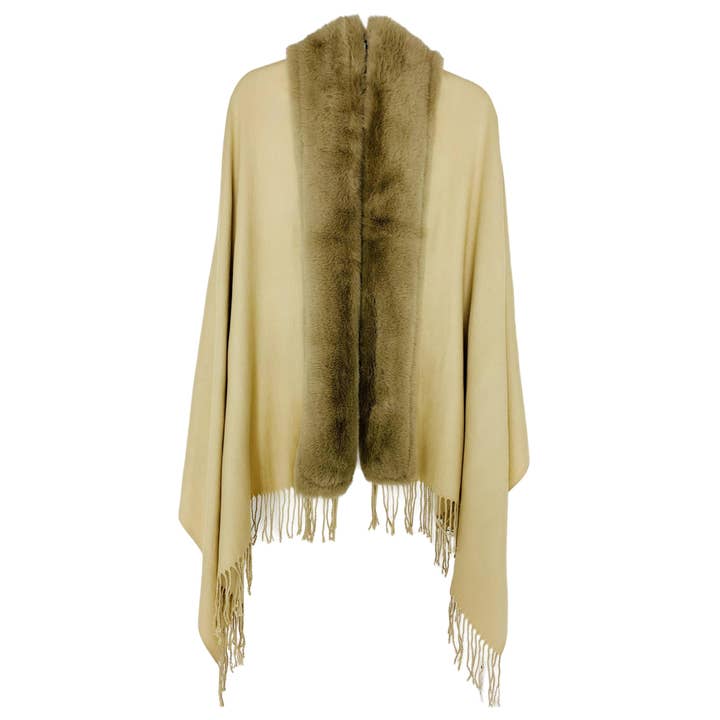 JC Sunny Fashion - Wholesale Scarf - Women's - JC062843 16 Colors-Faux Fur Trim Softer Than Cashmere Shawl/Scarf9