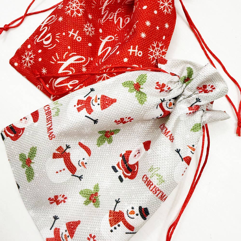 MIX COLOR Merry Christmas Party Favors Draw String Gift Bag for wholesale on Faire2