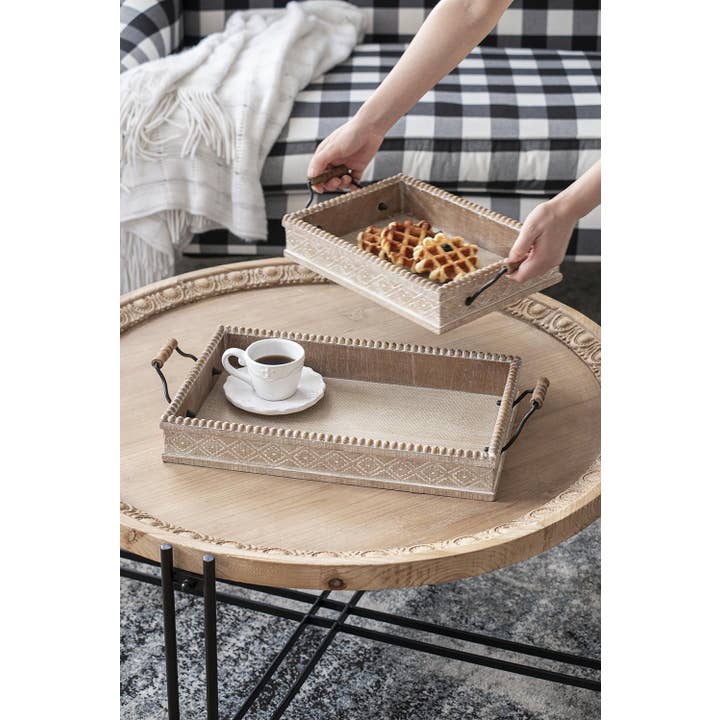 A&B Home Group Inc. - Wholesale Decorative Tray - S/2 Decorative Tray L:19.5x10x3.5" S:16x8.5x3"3