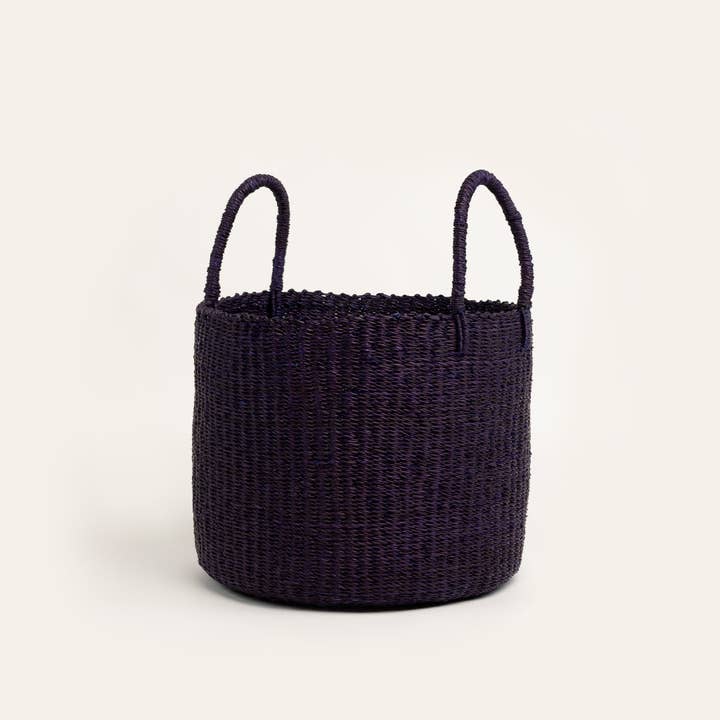 Set da 2 Cesti rotondi per lavanderia M/L in paglia viola per la vendita all'ingrosso da parte di Maboba