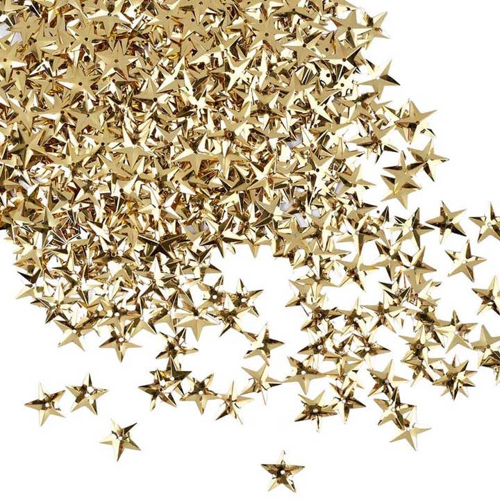 Factory Direct Craft - Wholesale Craft Supplies - 1/2" Gold Star Sequins (Pack of Approx 200 Tiny Stars)