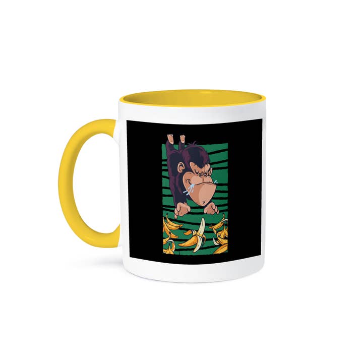 3dRose - Wholesale Coffee Mug - 3dRose, Funny Illustration of Gorilla Ape with Banana Food, Mug
