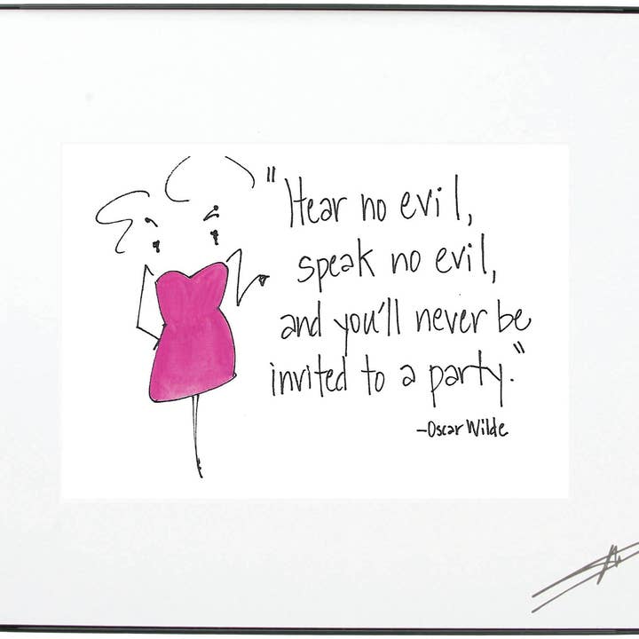 Gerahmter Kunstdruck — „Hear no evil, speak no evil“ für den Großhandel von Mary Phillips Designs