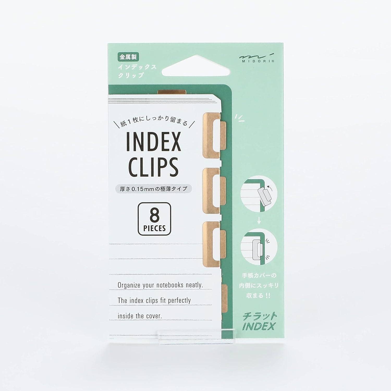 「FUNJI」In Japan – wholesale Binder clip – Midori Slim Stainless Steel Index Clips for Planners7