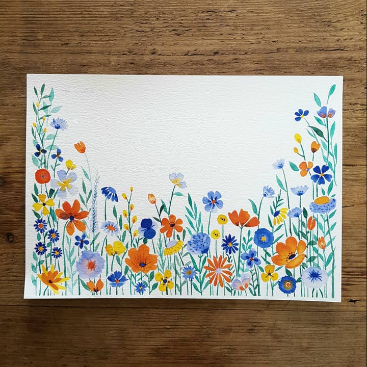 Anna Lau Art - Wholesale Art Print - Turqouise Wonderland: A5 / A4 Watercolour Flower Art Print3