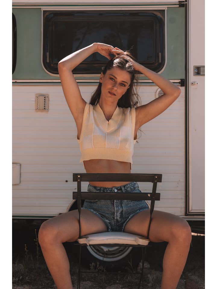 Tipi Tent - Vente Chemisier – femme - Veste à carreaux jaune