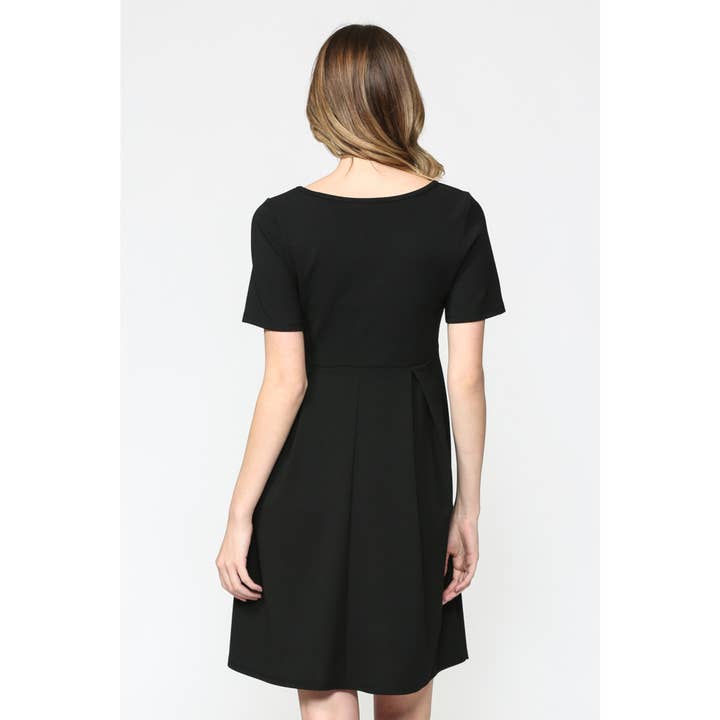 Hello Miz - Wholesale Dress - Maternity - Pleated Round Neck Maternity Skater Dress3