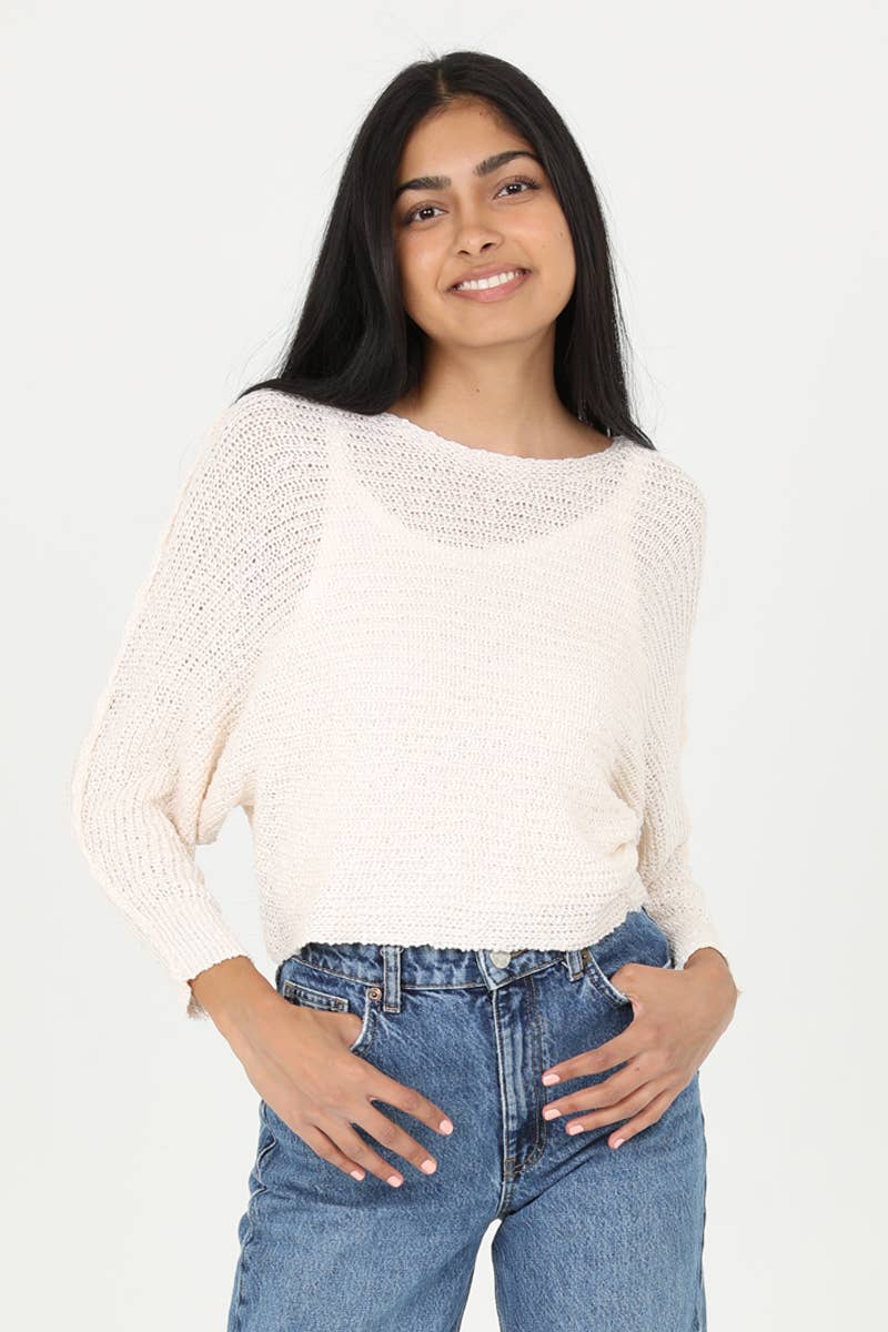 ANGIE - Wholesale Knit Sweater - Women's - XHQ18-ASIS OPEN KNIT LIGHT WEIGHT PULLOVER SWEATER35