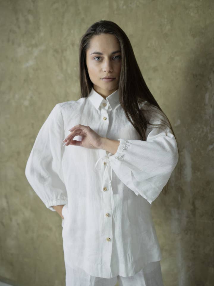 Blusa de lino Palermo para venta al por mayor de VIL'NI