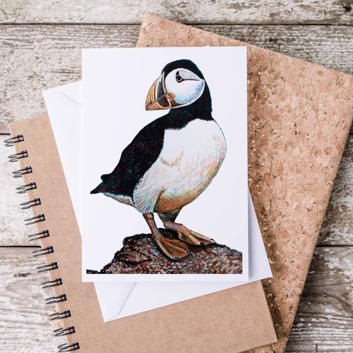Puffin Artwork 5x7, message d'accueil pour la vente par The Ship's Hold