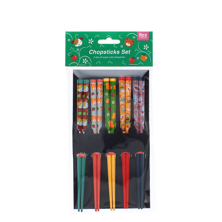 Children's bamboo chopsticks (pack of 5 pairs) - Super cute for wholesale by Rex B2B - UK