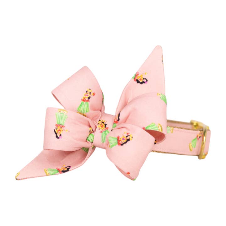 Coleira para Cão Hula Girls Belle Bow por atacado de Crew LaLa