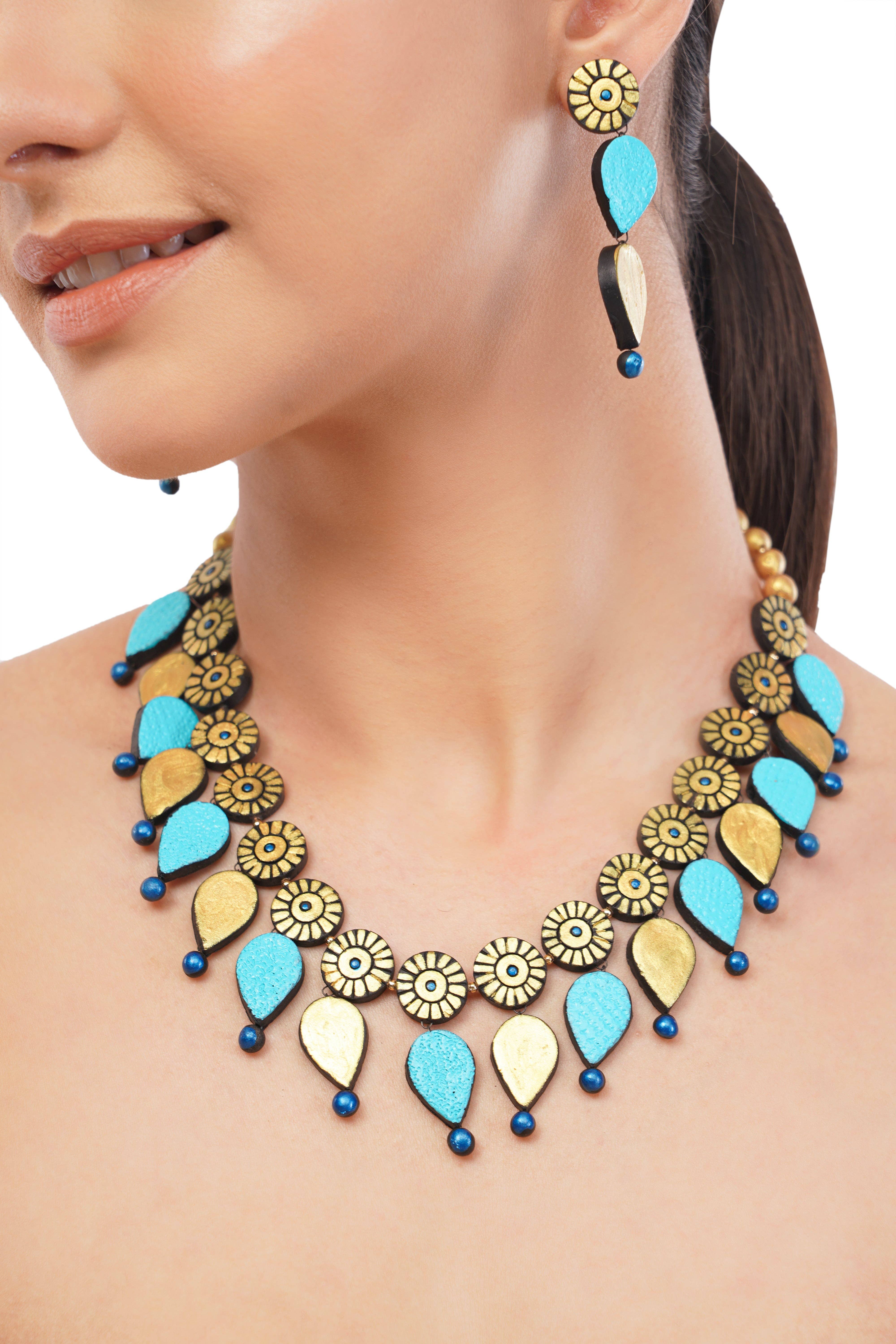 House of Kraft - Wholesale Jewelry Set - Water Droplet Jewelry Set | Clay Jewelry | Purple Jewelry23