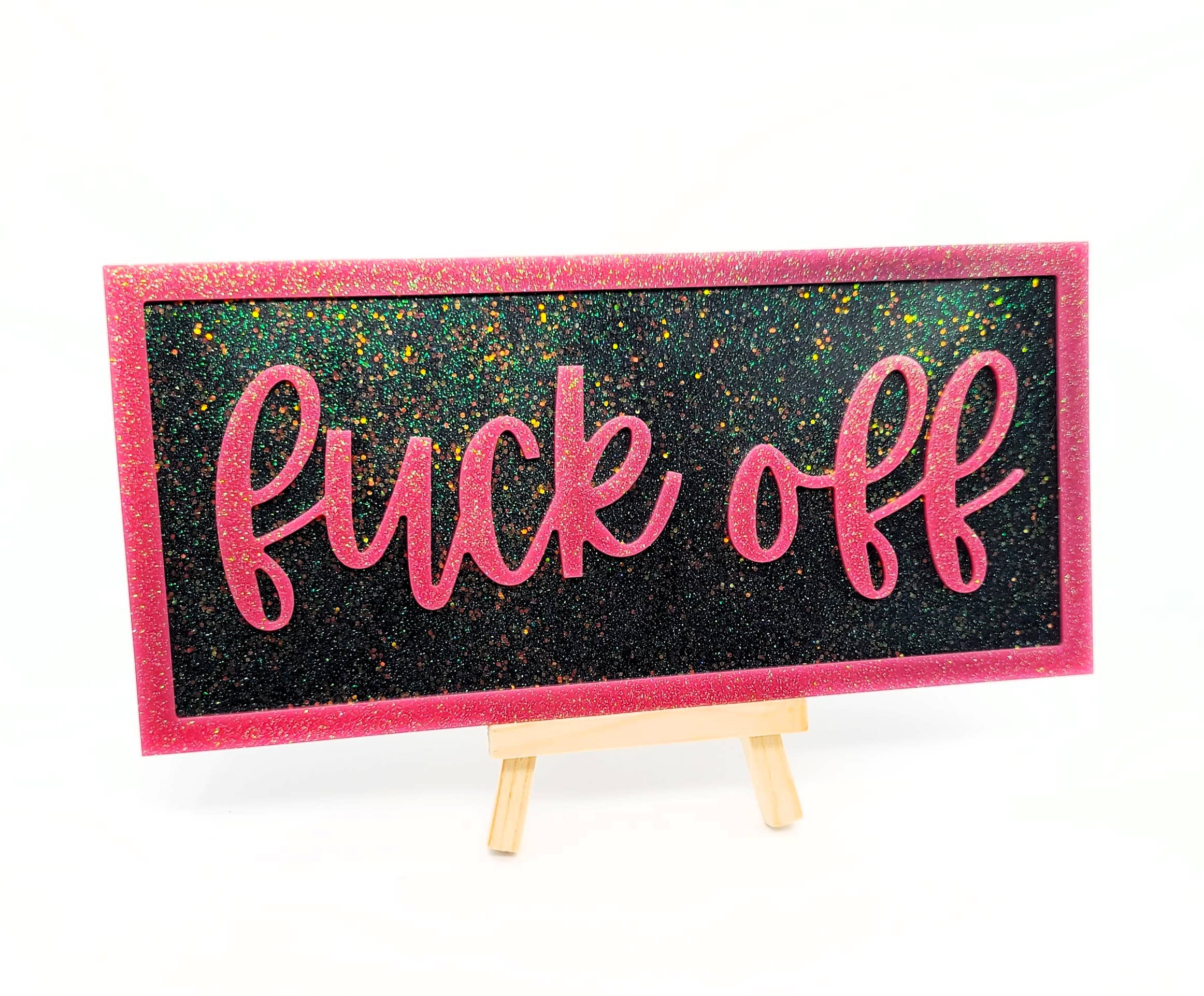 Slightly Askew Art - Wholesale Sign - Eco-Friendly Resin "Fuck Off" Funny Swear Word Wall Sign1