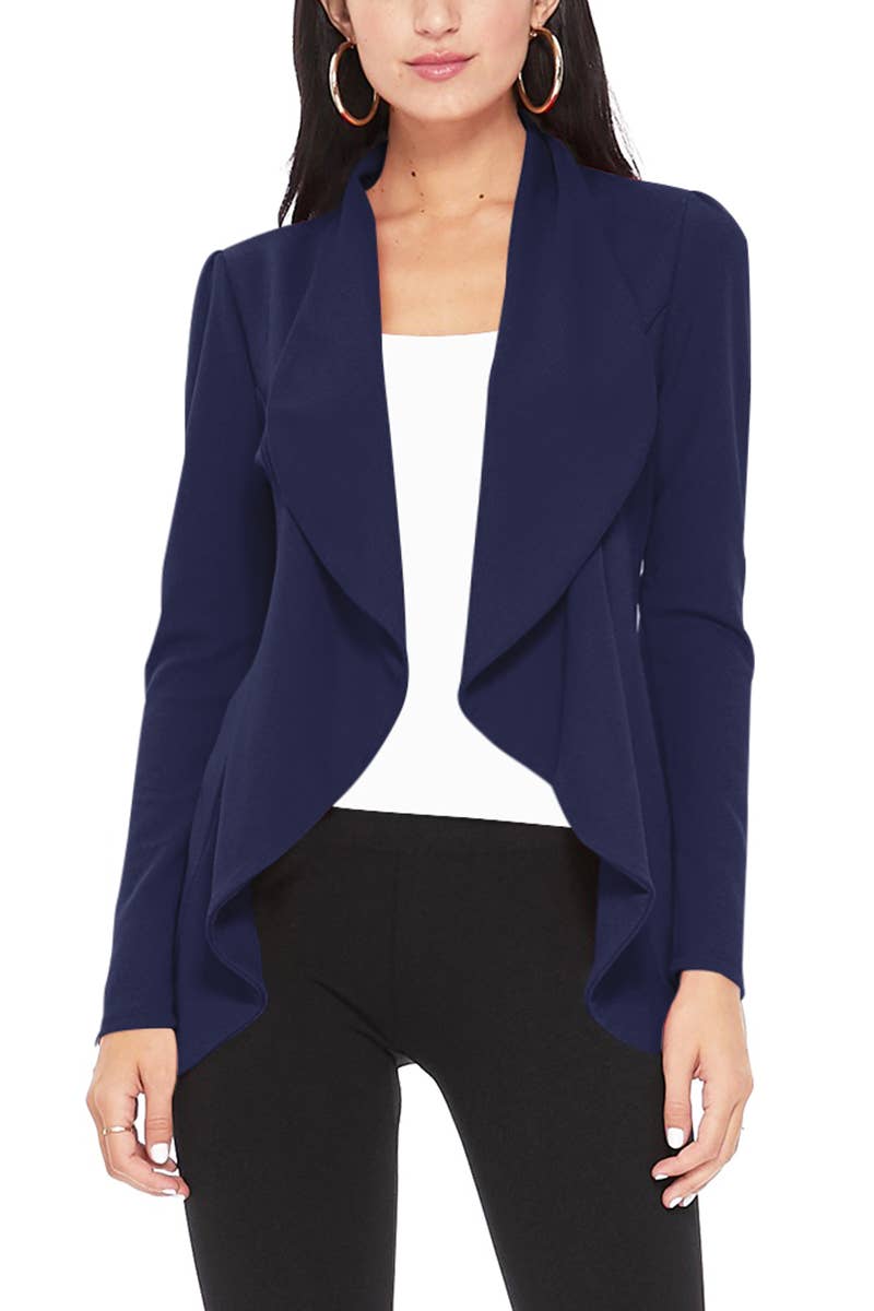 MOA COLLECTION - Wholesale Blazer - Women's - Women's Solid Casual Career Blazer Jacket4