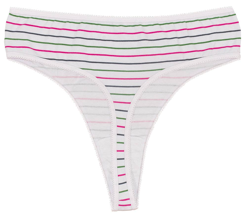 Teri Lingerie's Love Libby Panties - Wholesale Underwear - Women's - Printed Cotton High Waist Thong with Picot Trim4