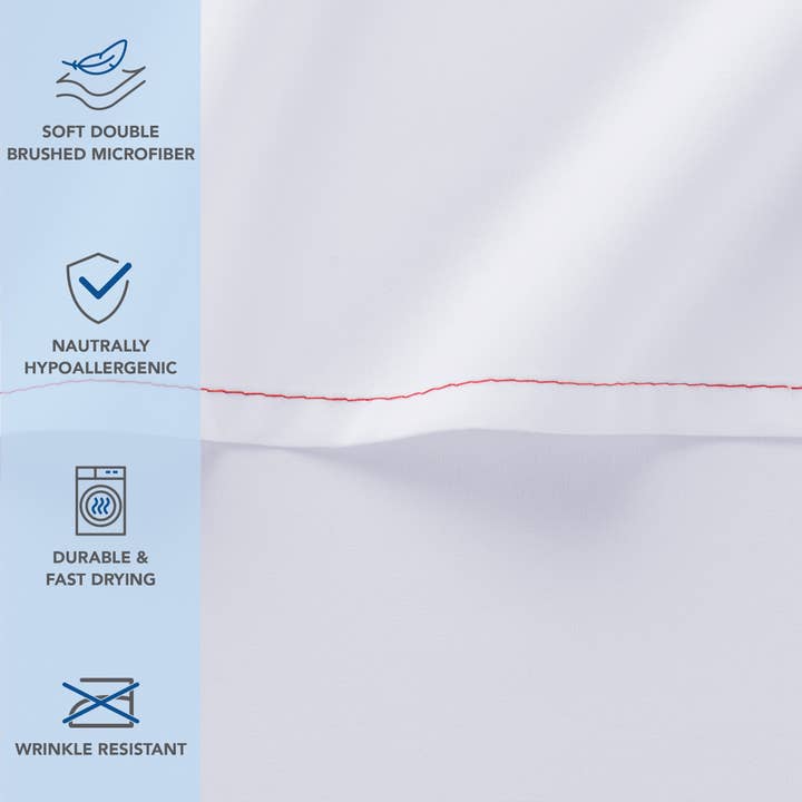 Arkwright Home - Wholesale Flat Sheet - Brushed Microfiber Flat Bed Sheets 6pk, Size/Color Options2