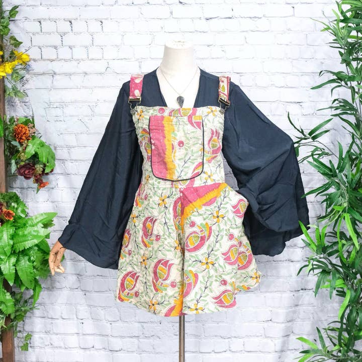 Karma Nepal Crafts – Engroshandel Romper - Dame – Kantha kort, flagrende boho-romper5