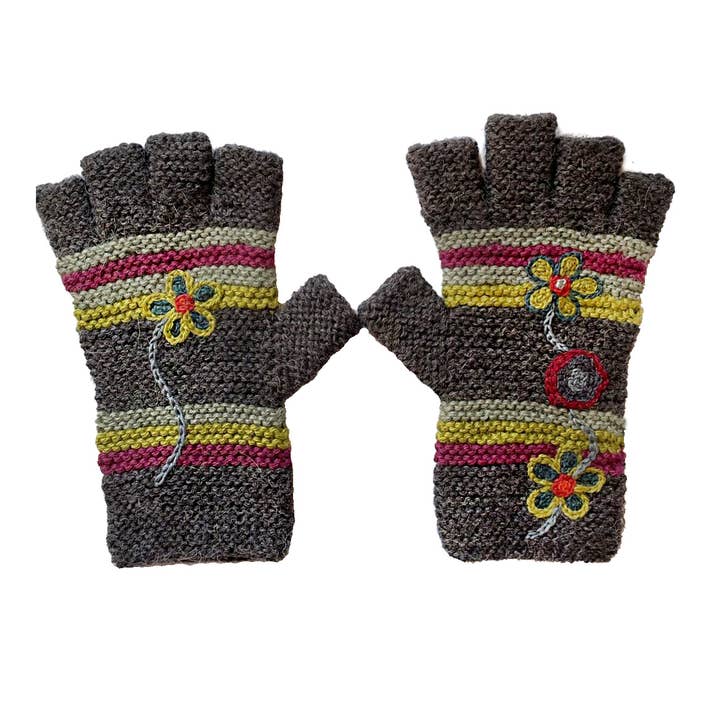 Arroyo Alpaca Fingerless Gloves for wholesale by Little Journeys Chicago