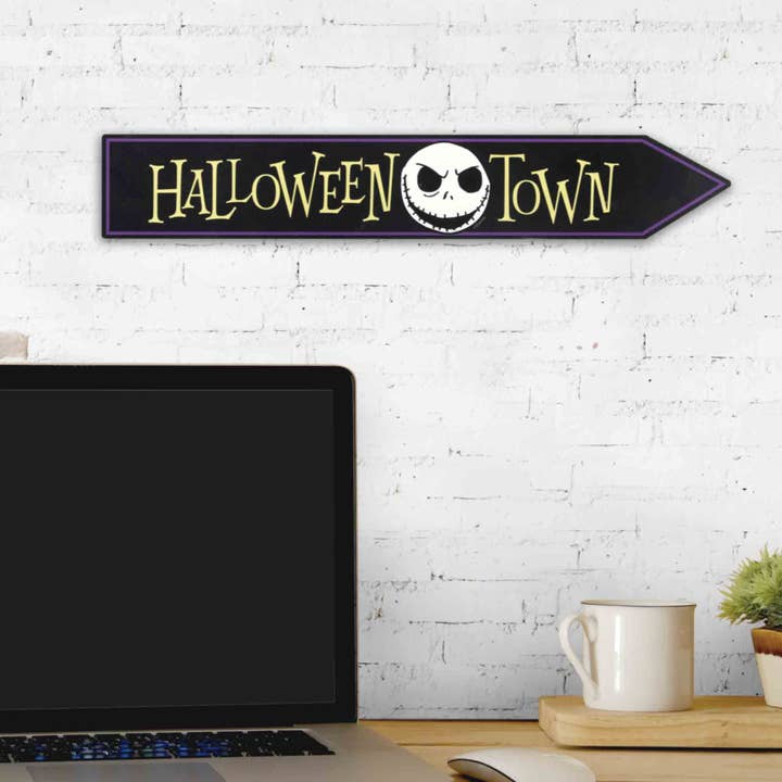 Open Road Brands, LLC - Wholesale Sign - The Nightmare Before Christmas Halloween Town Arrow Sign