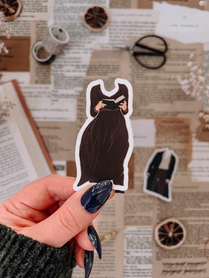 Autocollant transparent Elizabeth Bennet Orgueil et Préjugés, 5x7,6 cm pour la vente par Twelfth Pine