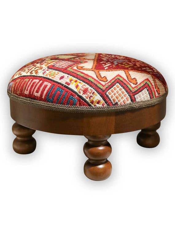 Sumak Kilim Footstool for wholesale by Artemis Design Co.
