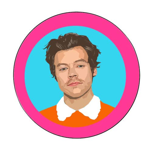 Cirkel klistermærker 'HARRY NEON PINK' for engroshandel hos ART WOW